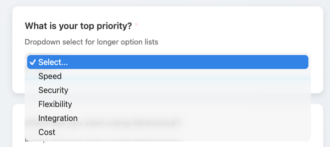 Dropdown Question