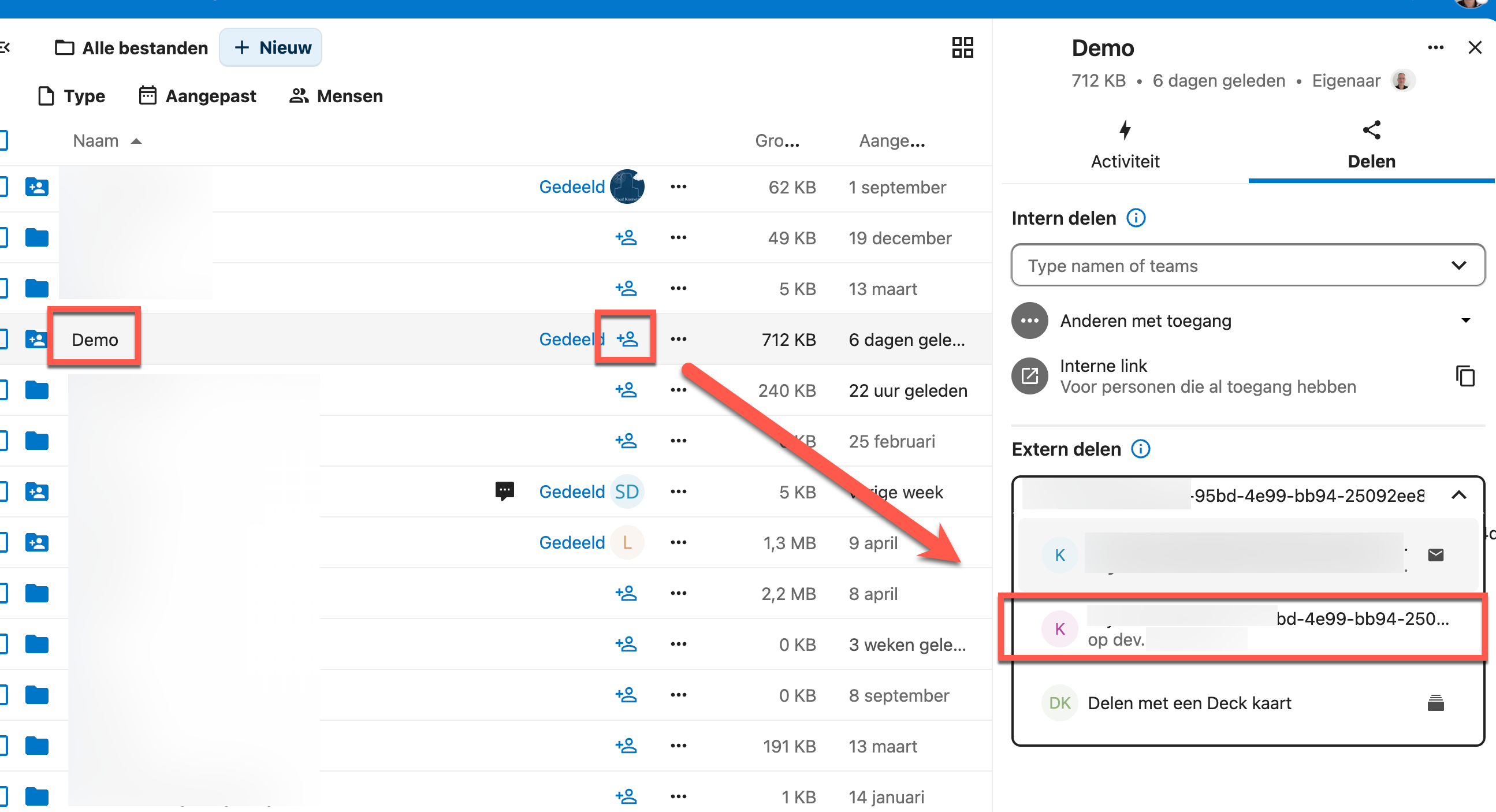 Federated share — creating a federated share from the Files app