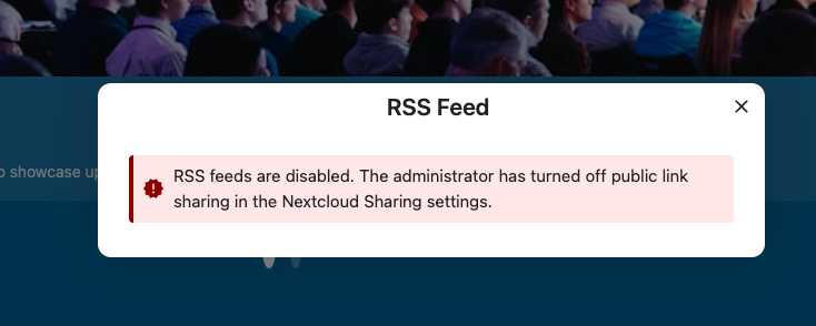 RSS Feed disabled