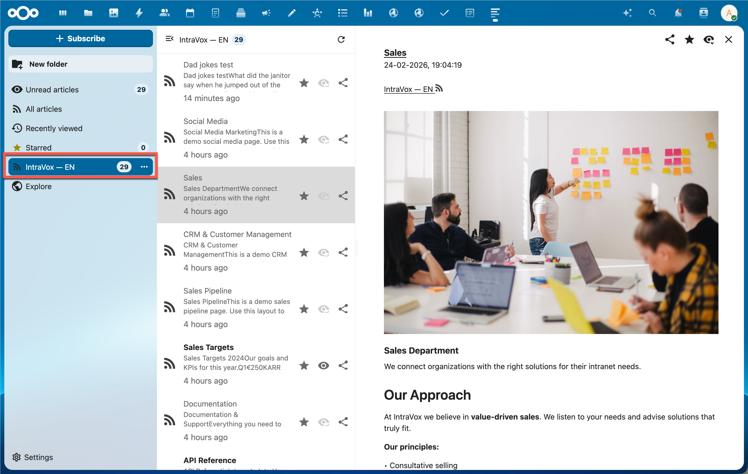 RSS Feed in Nextcloud News