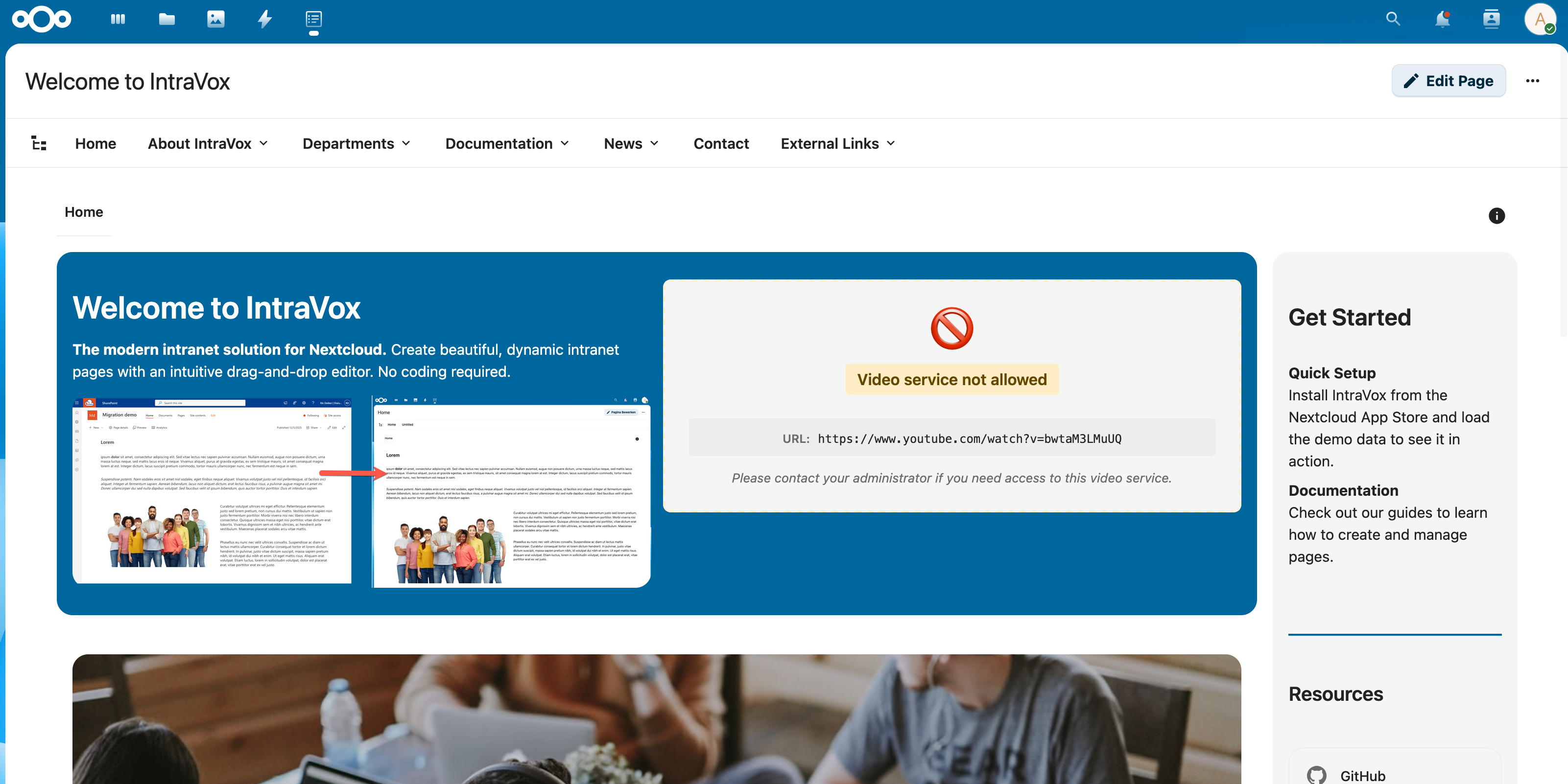 Blocked video domain placeholder