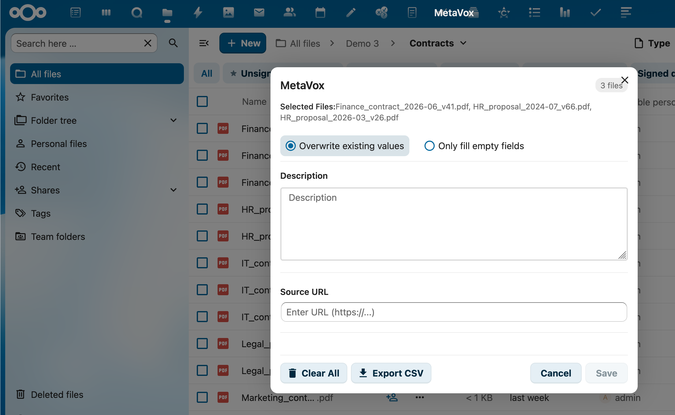 Bulk Edit Modal