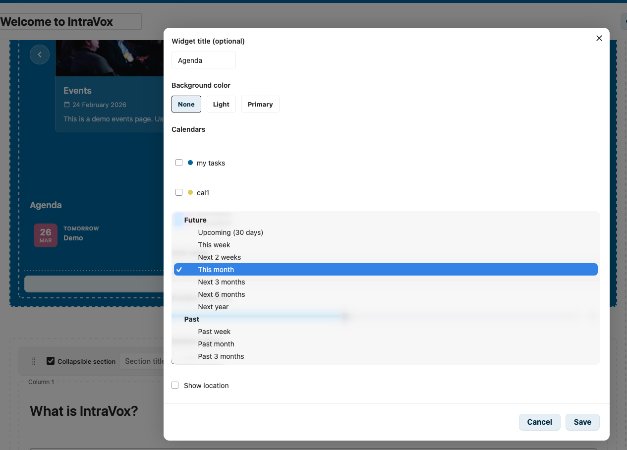 Calendar-widget-editor