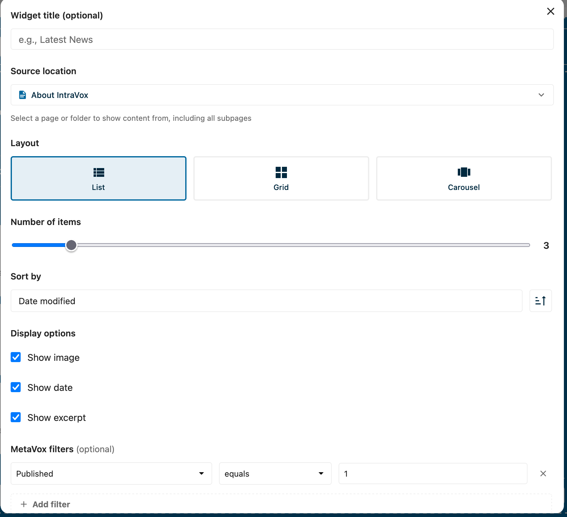 News-widget editor