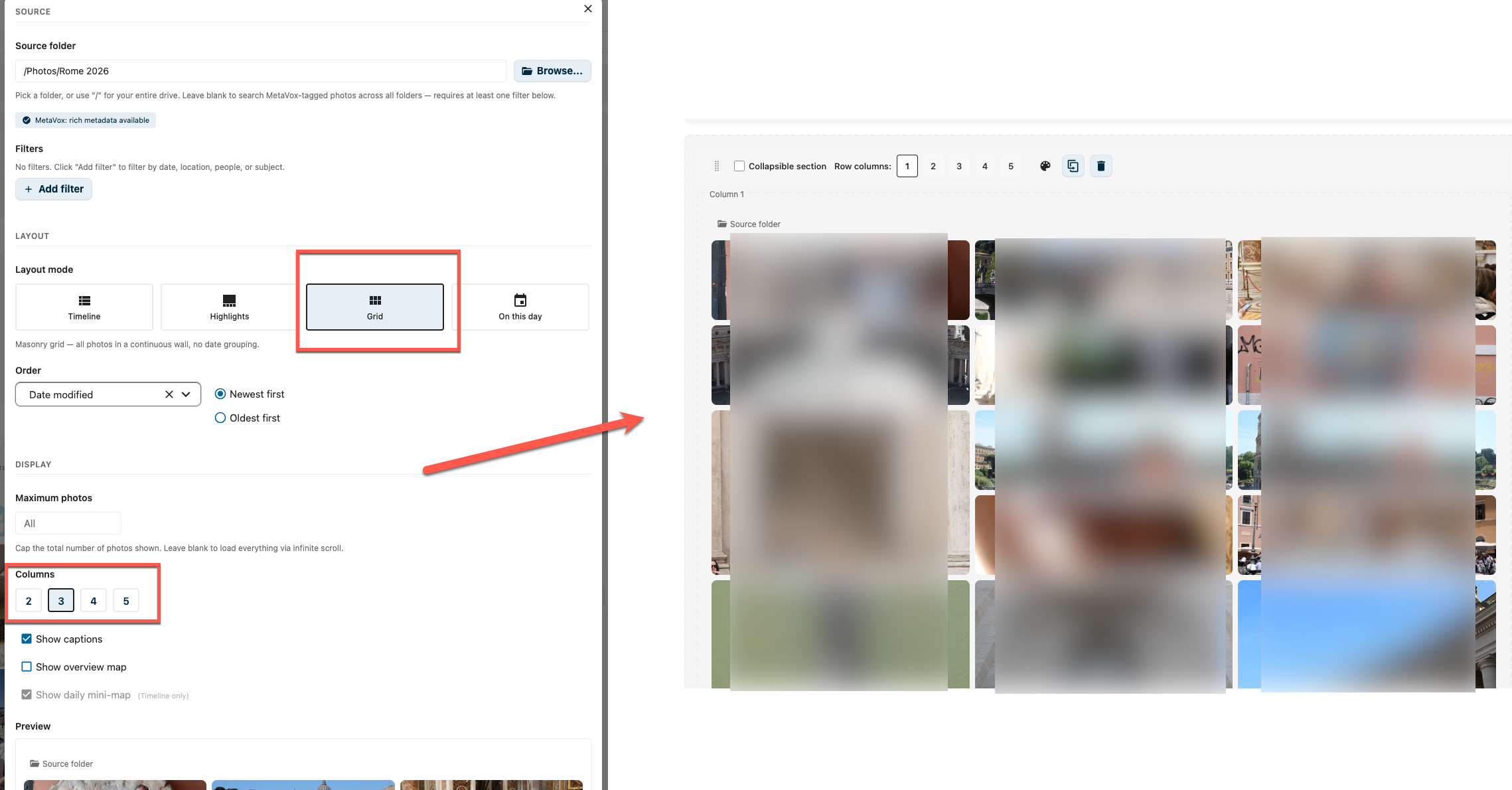 Photo-story-widget — Grid-mode