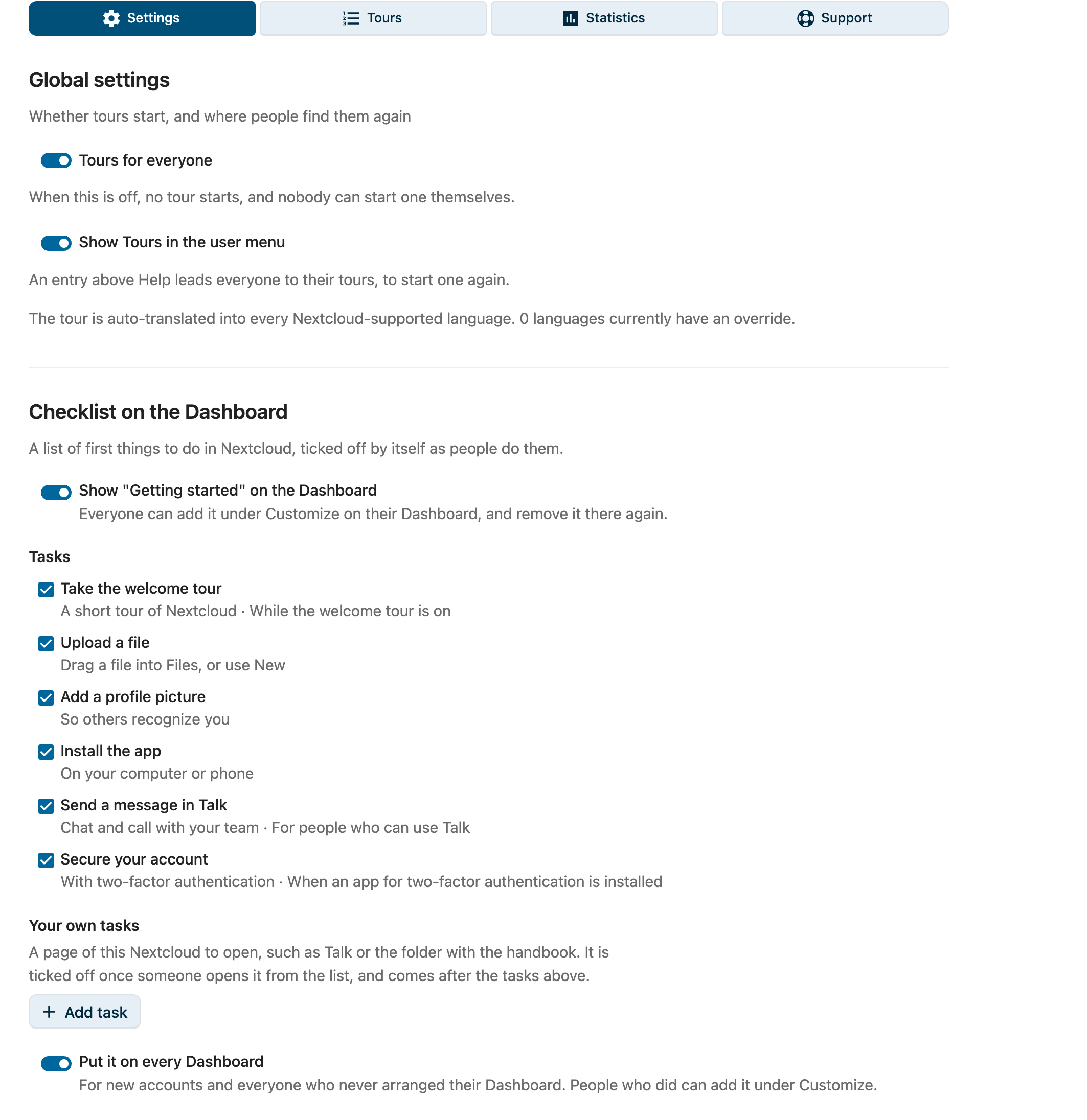 The Settings pane of the IntroVox admin page