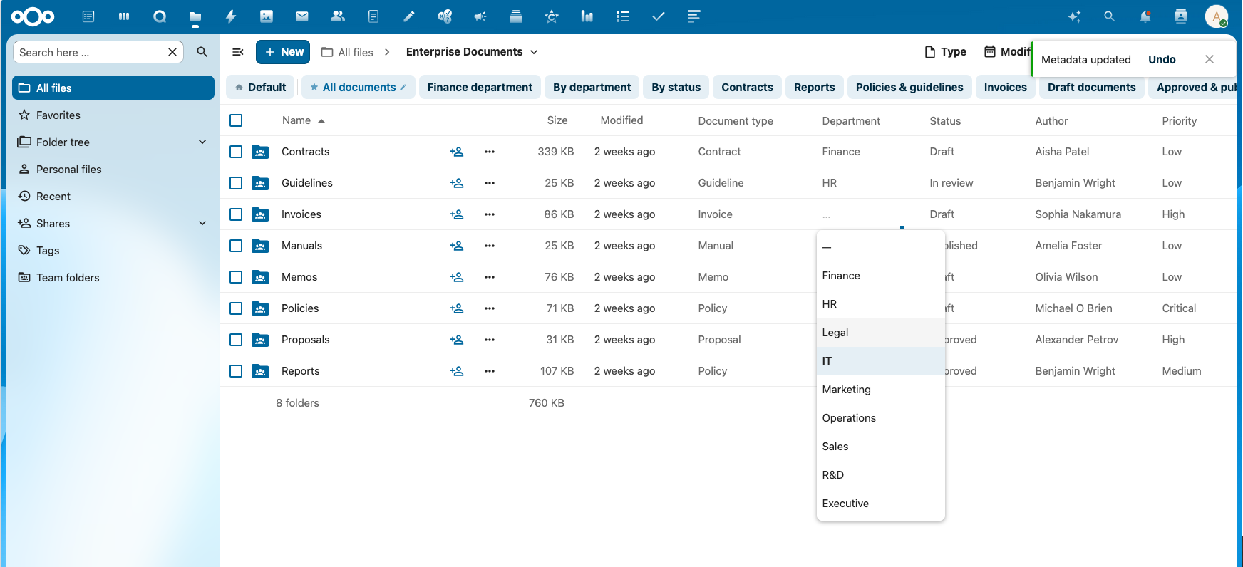 Inline-editor geopend op een cel